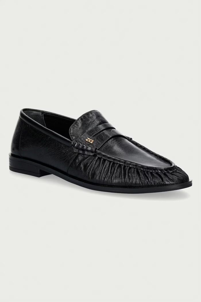 Nokwol мокасини дамски от кожа Haven Black Athena черни Haven Black Athena