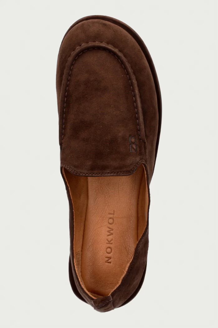 Nokwol мокасини дамски от велур Rumi Chocolate Suede кафяви Rumi Chocolate Suede
