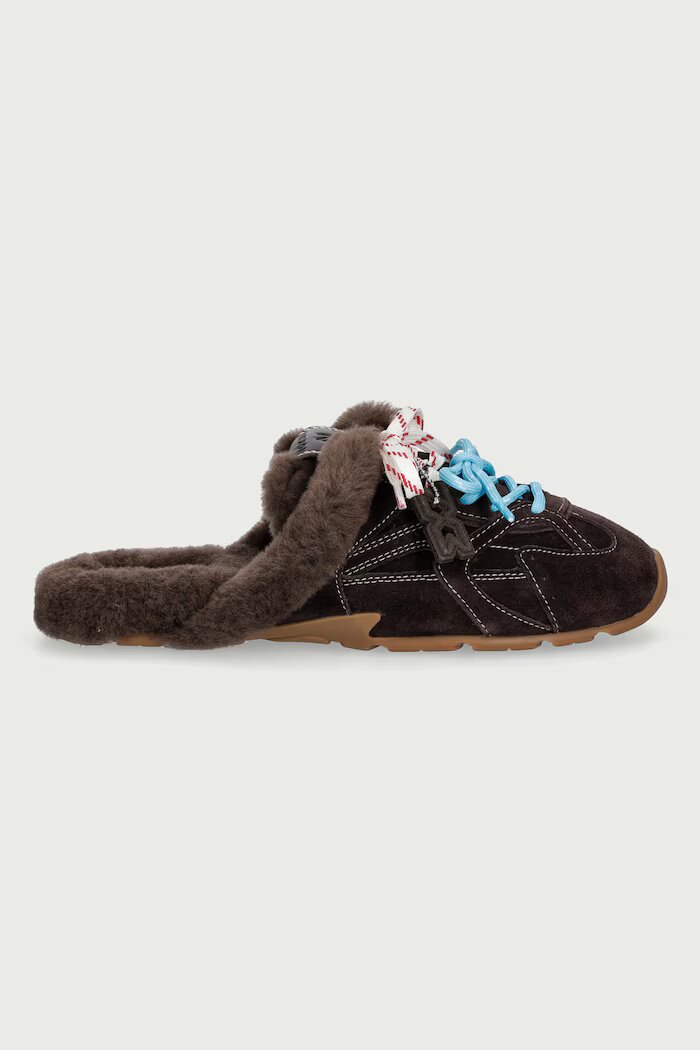 Nokwol пантофи дамски от кожа Atlas Mule Brown Suede кафяви Atlas Mule Brown Suede