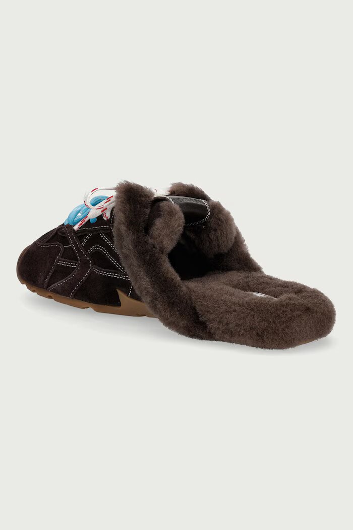 Nokwol пантофи дамски от кожа Atlas Mule Brown Suede кафяви Atlas Mule Brown Suede