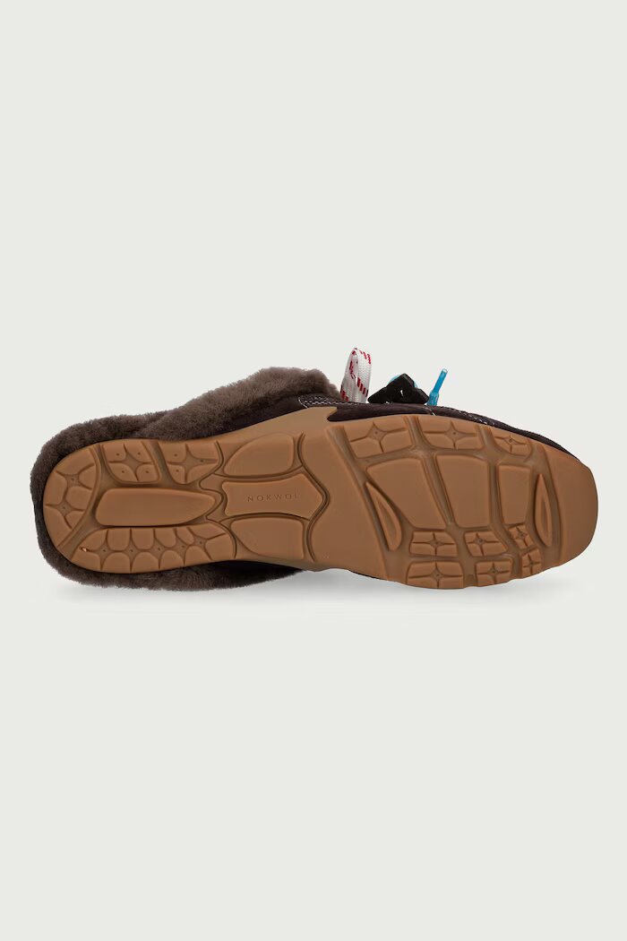 Nokwol пантофи дамски от кожа Atlas Mule Brown Suede кафяви Atlas Mule Brown Suede