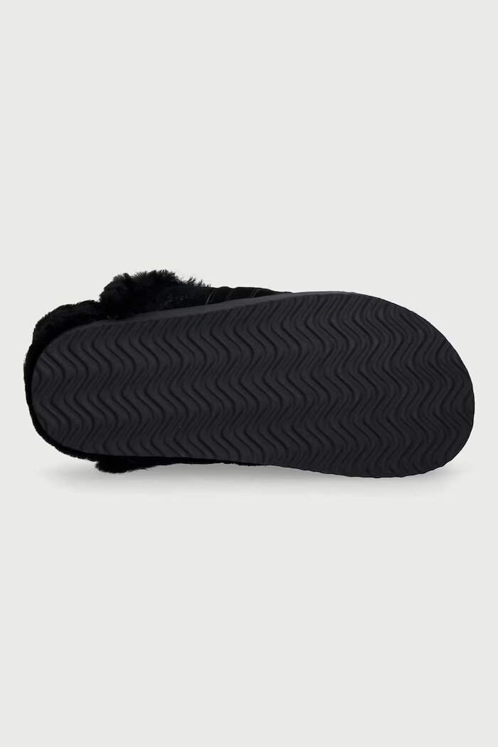 Nokwol пантофи дамски от кожа Toby Black Suede Shearling черни Toby Black Suede Shearling