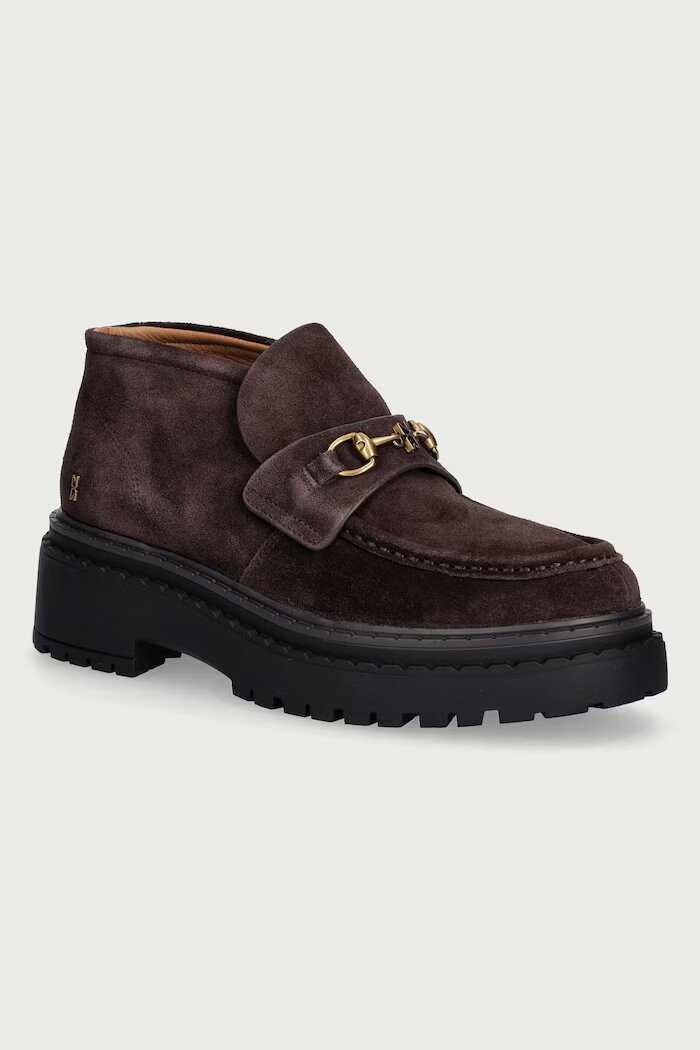 Nokwol половинки обувки дамски от кожа Pippa Brown Suede кафяви Pippa Brown Suede