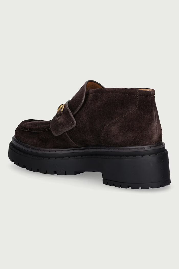 Nokwol половинки обувки дамски от кожа Pippa Brown Suede кафяви Pippa Brown Suede