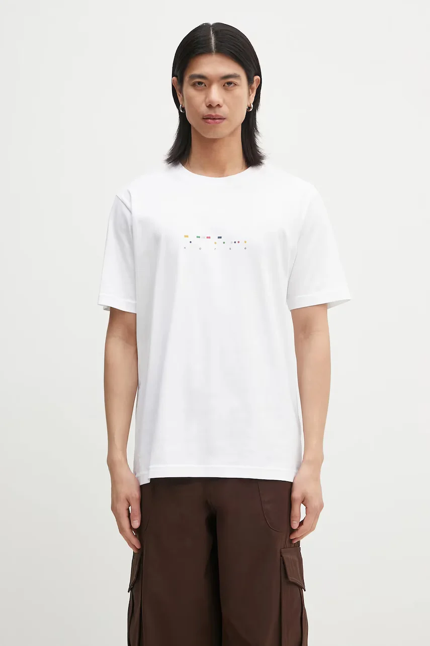Norse Projects Памучна тениска Johannes Organic Code Print T-shirt