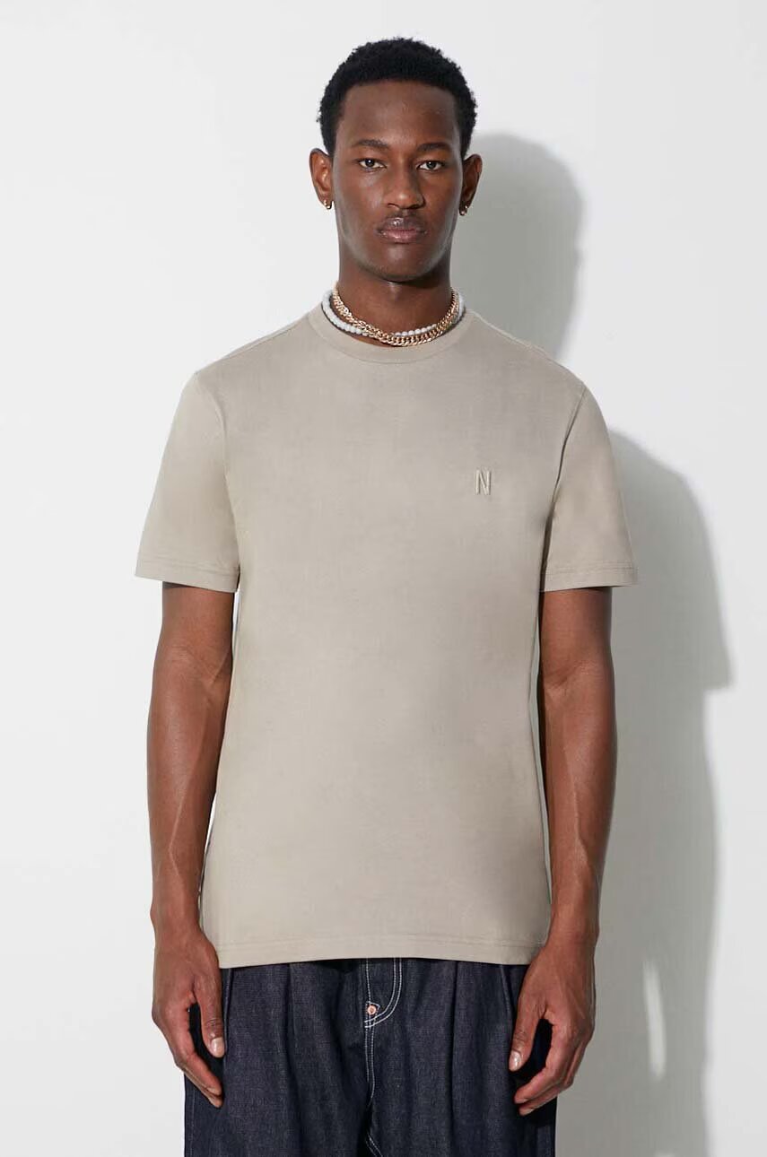 Norse Projects Памучна тениска Johannes Organic N Logo T-shirt
