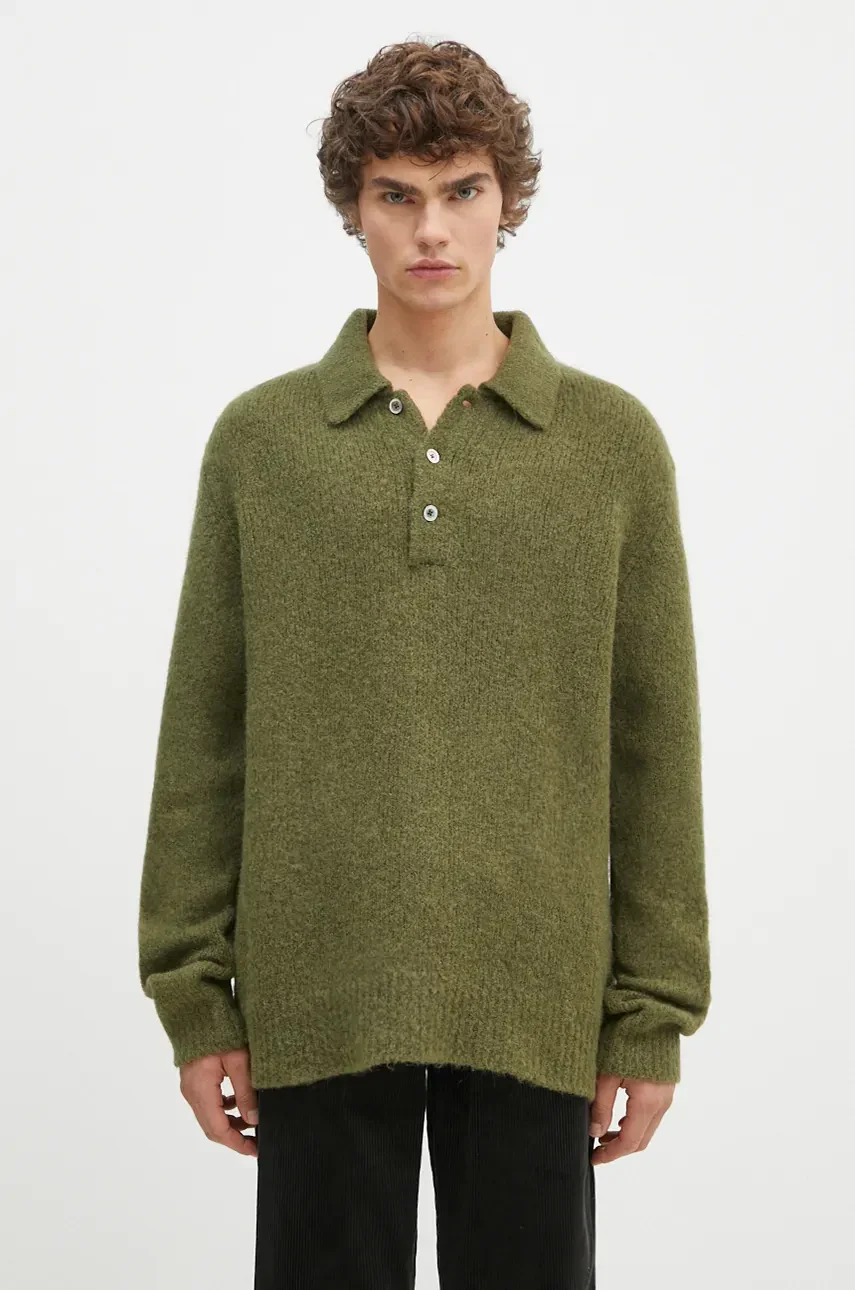 Norse Projects Вълнен пуловер Rasmus Relaxed Brushed Polo