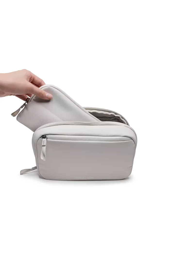 Orbitkey 2в1 органайзер за пътуване Tech Pouch x KonMari 23 x 14 x 8 cm в бежово
