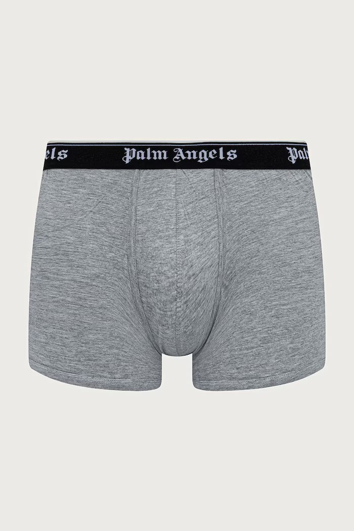Palm Angels прилепнали боксерки мъжки с памук 3 броя сиви PLA1UMWTR04TR