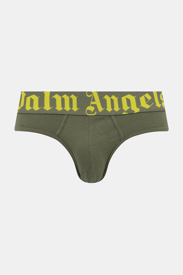 Palm Angels слипове мъжки с памук 2 броя зелени PLA1UMBSP08BI
