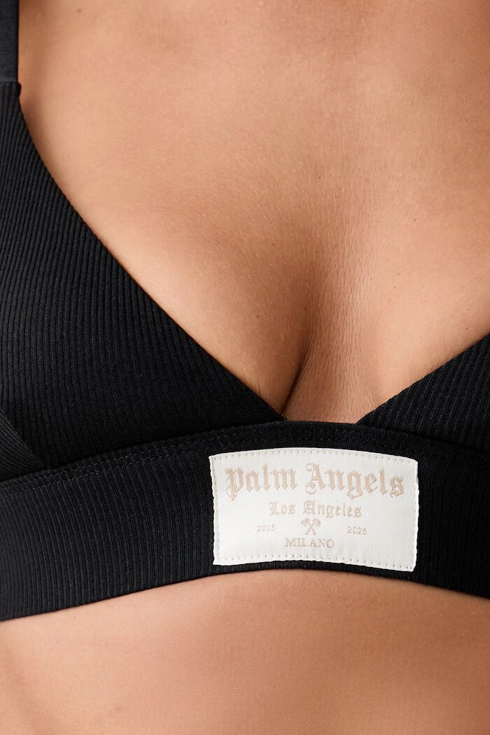 Palm Angels триъгълен сутиен от памук с еластан черен PLA1UWTP07SI