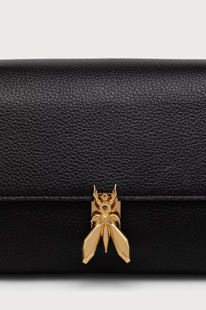 Patrizia Pepe чанта crossbody дамска от кожа черна 8B0117.L133