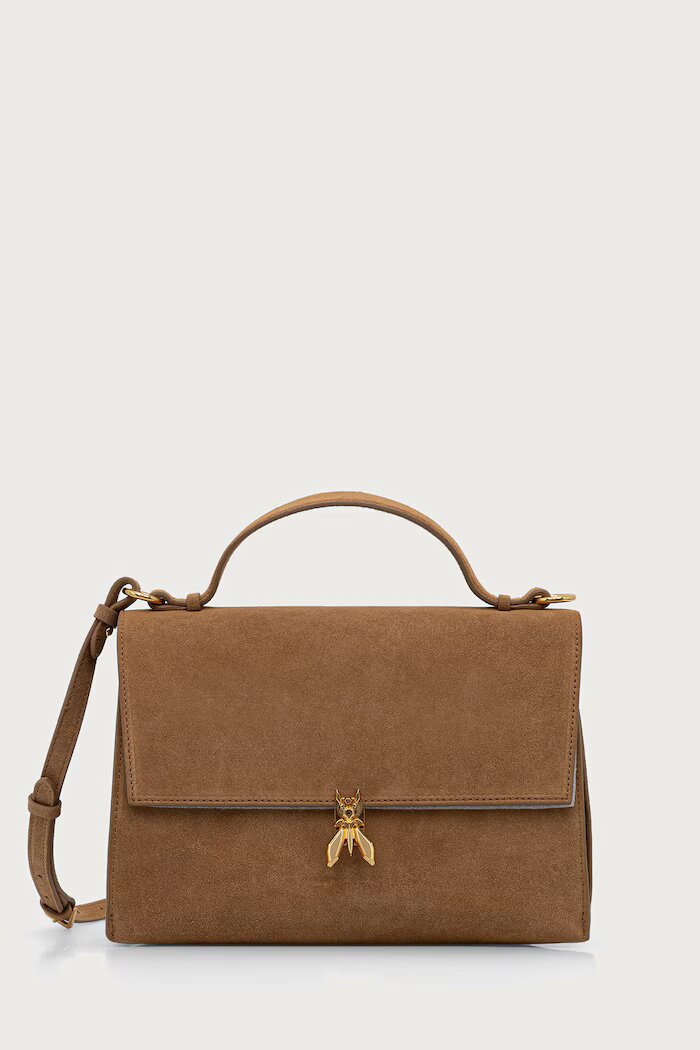 Patrizia Pepe чанта crossbody дамска от велур бежова 8B0173.L152