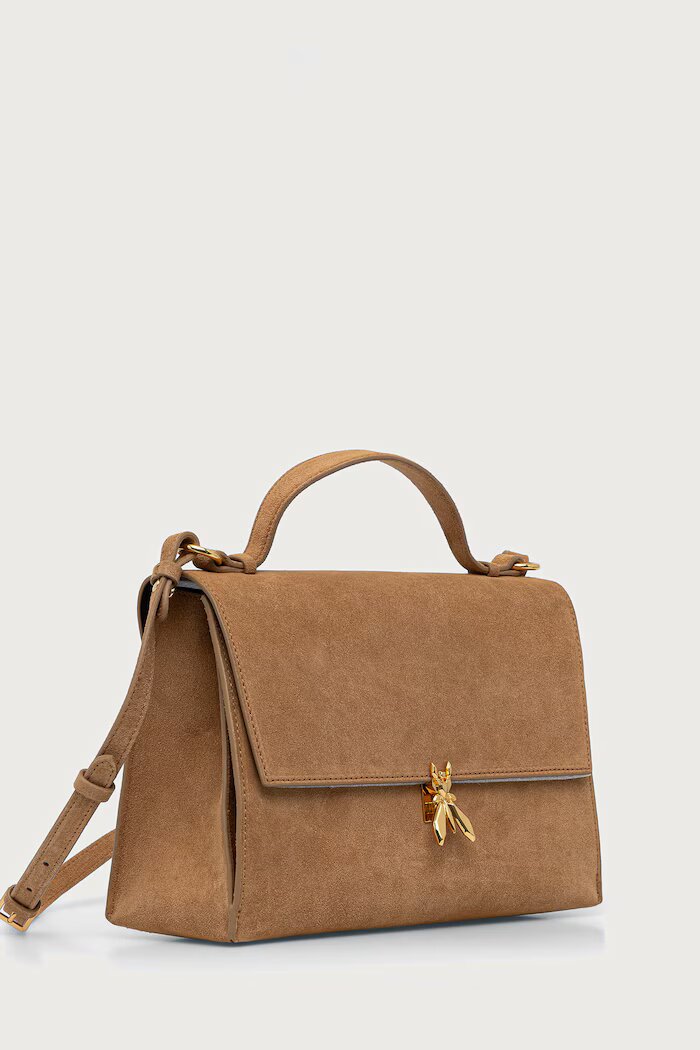 Patrizia Pepe чанта crossbody дамска от велур бежова 8B0173.L152