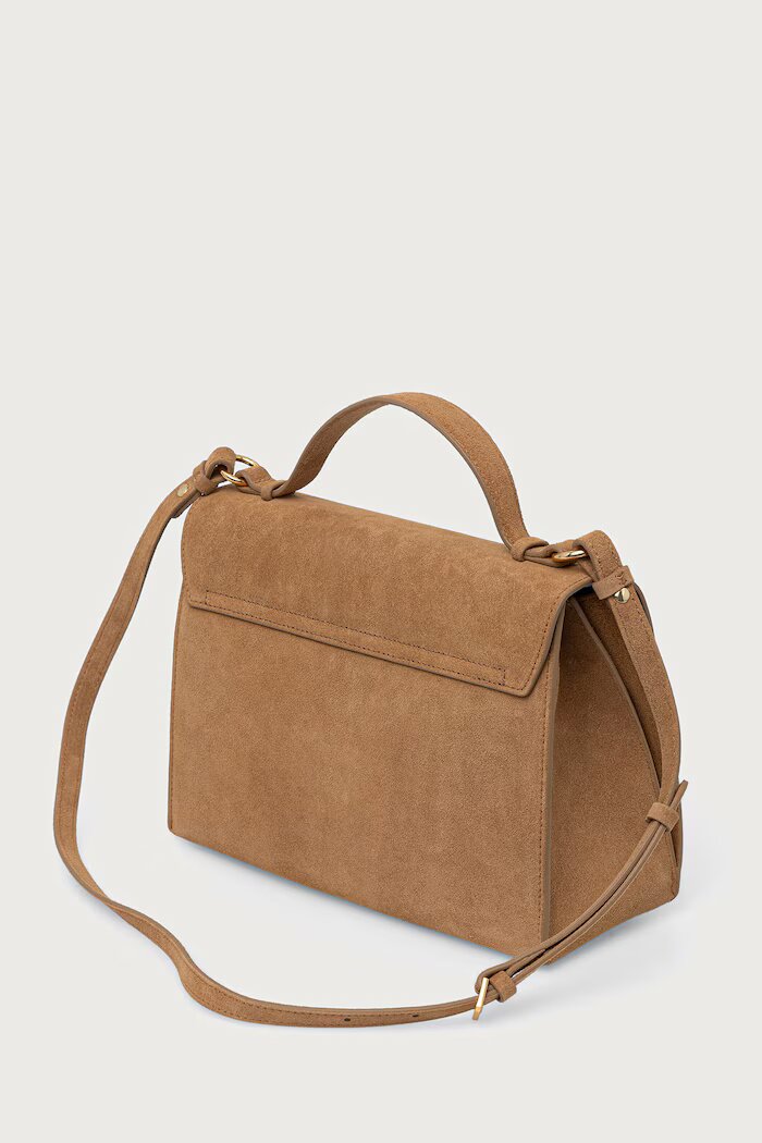 Patrizia Pepe чанта crossbody дамска от велур бежова 8B0173.L152