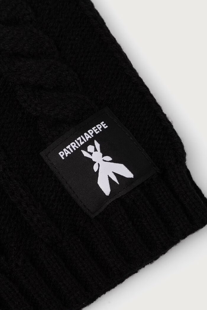 Patrizia Pepe кръгъл шал за деца K217 черен 7F0028