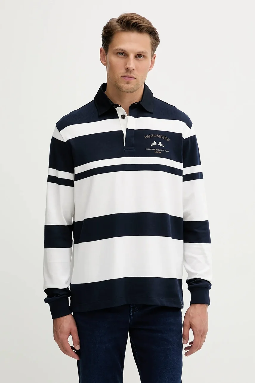 Paul&Shark Памучна блуза с дълги ръкави Knitwear