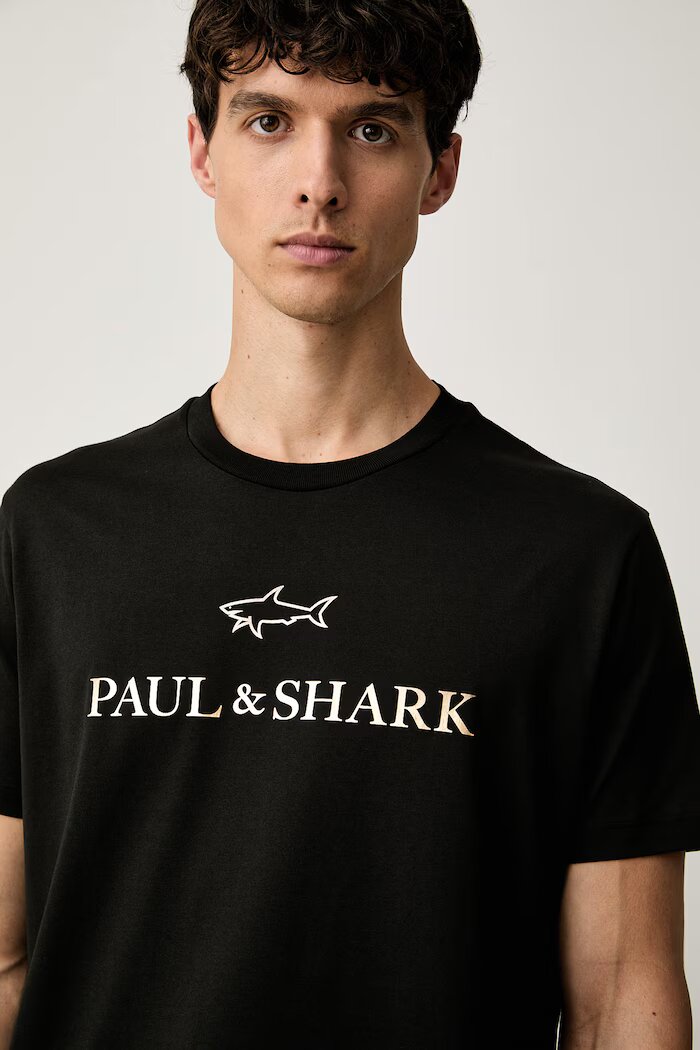 Paul&Shark тениска мъжка от памук Knitwear черна 99311007
