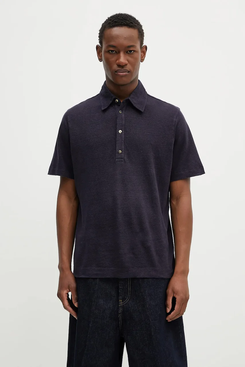 Paul Smith Ленена тениска с яка