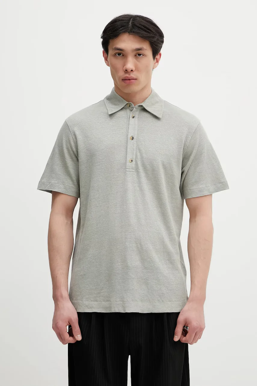 Paul Smith Ленена тениска с яка