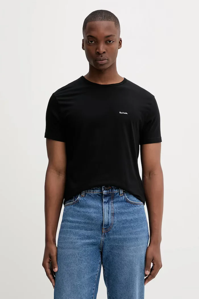 Paul Smith Памучна тениска (3 броя) в черно с меланжов десен M1A-389-M3PK
