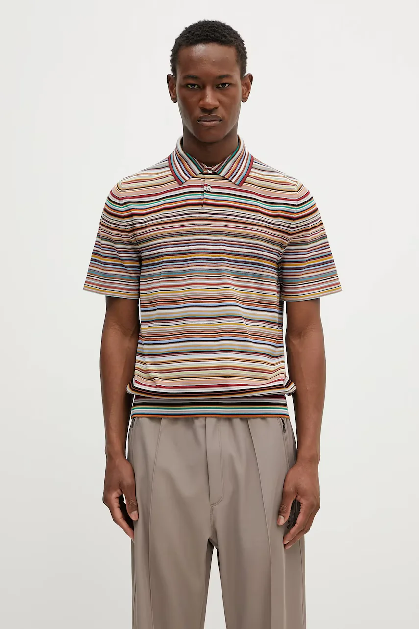 Paul Smith Памучна тениска с яка