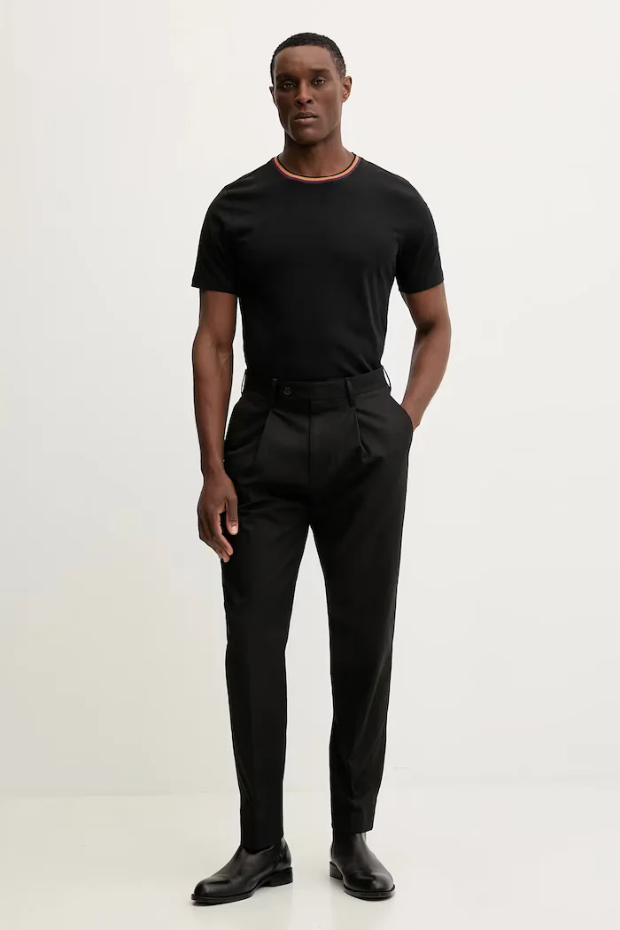 Paul Smith Памучна тениска в черно с изчистен дизайн M1R-697PS-H00084