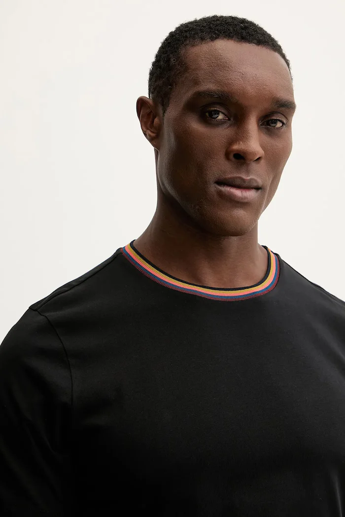 Paul Smith Памучна тениска в черно с изчистен дизайн M1R-697PS-H00084
