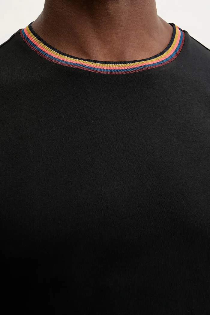 Paul Smith Памучна тениска в черно с изчистен дизайн M1R-697PS-H00084