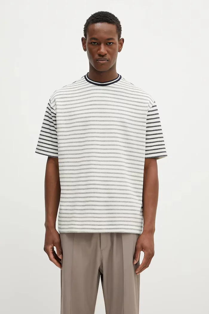 Paul Smith Памучна тениска в тъмносиньо с десен M1R-110Y-P02657