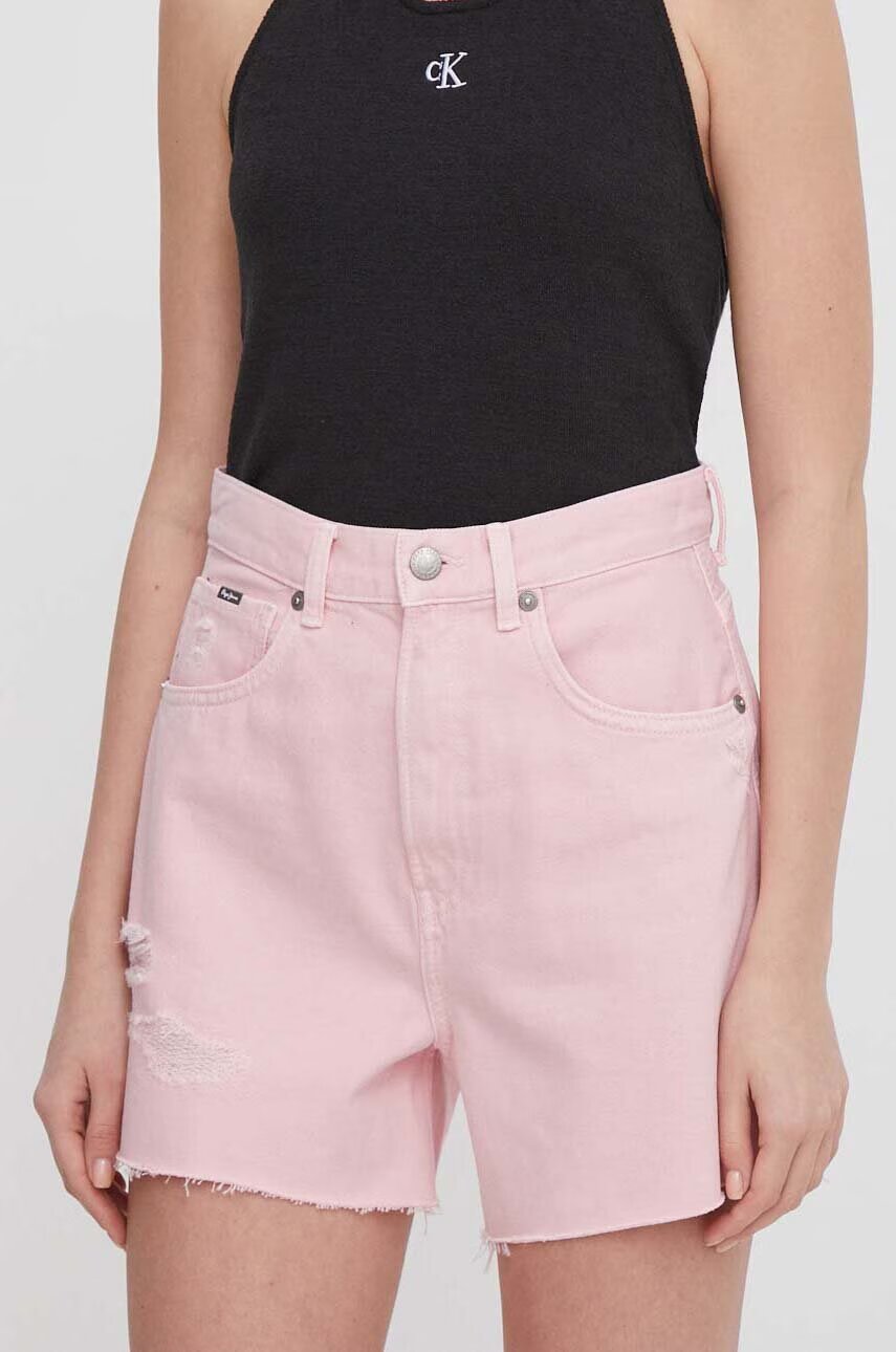 Pepe Jeans Дънков къс панталон A-LINE SHORT UHW CLR