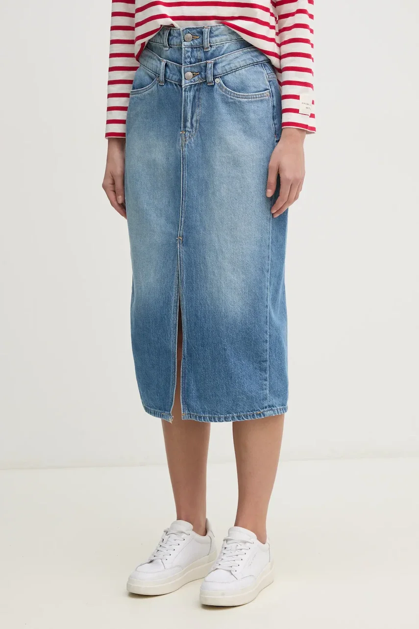 Pepe Jeans Дънкова пола MIDI SKIRT HW DOUBLE