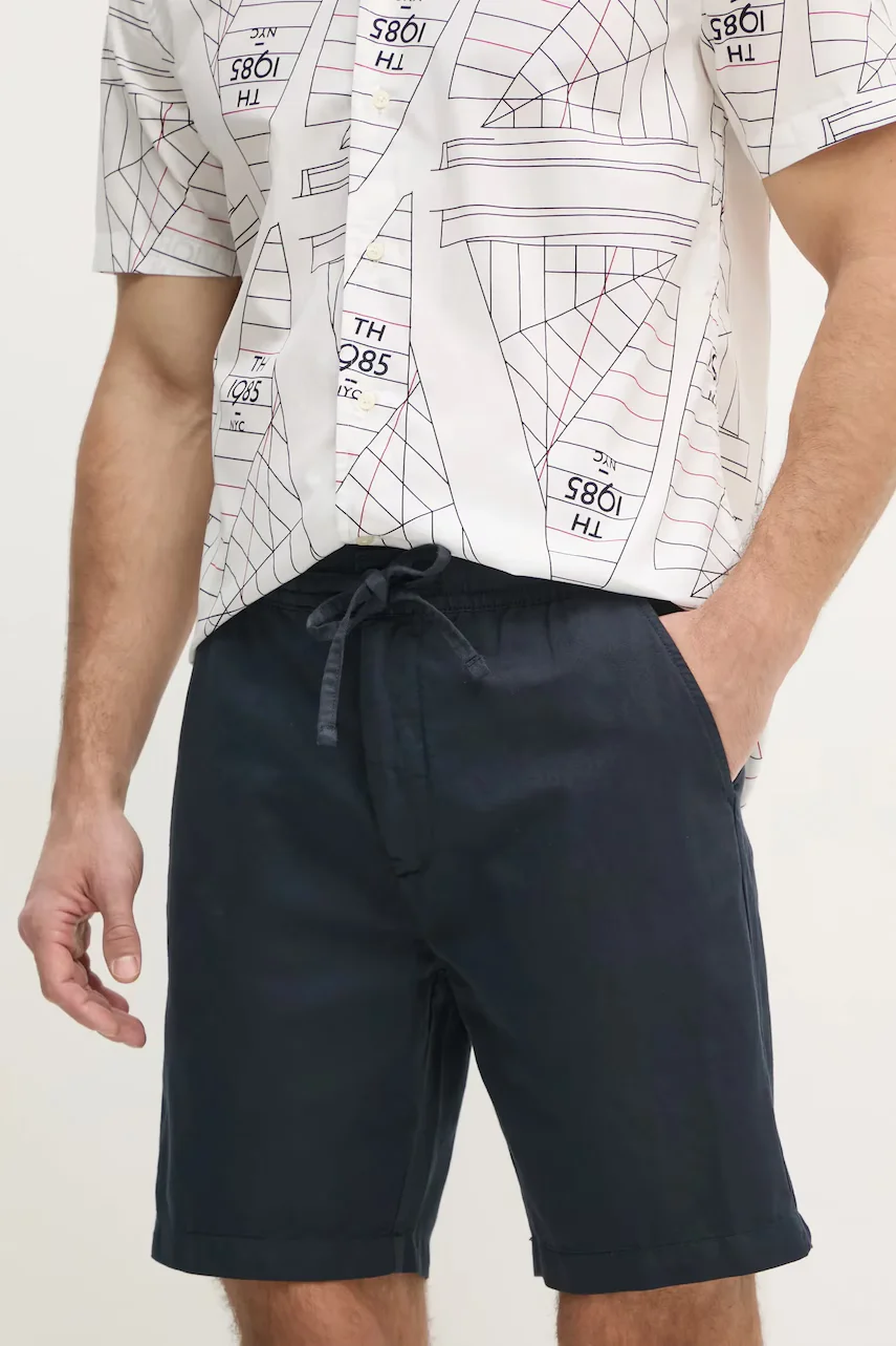 Pepe Jeans Ленен къс панталон RELAXED LINEN SMART SHORTS