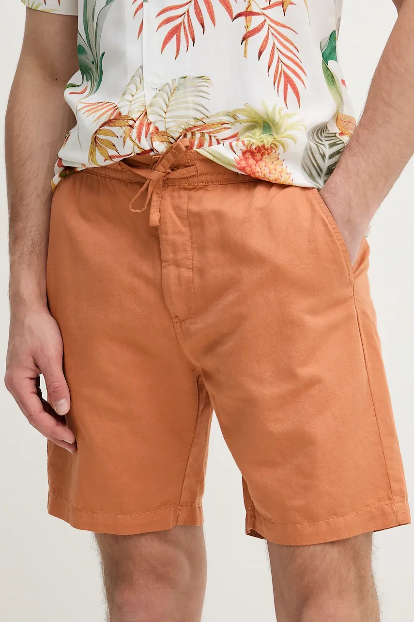 Pepe Jeans Ленен къс панталон RELAXED LINEN SMART SHORTS