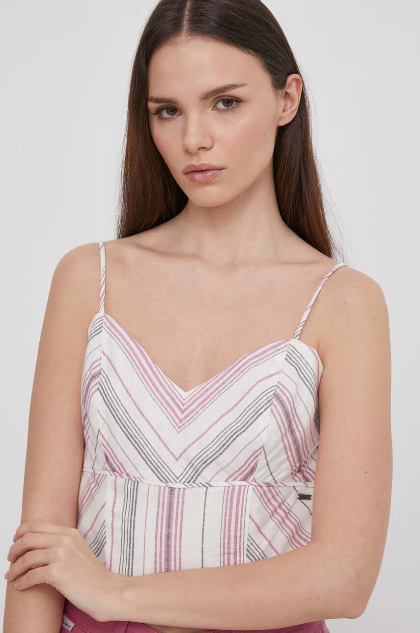 Pepe Jeans Ленен топ PRISCILA