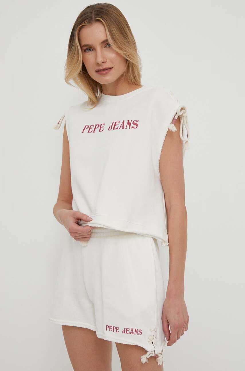 Pepe Jeans Памучен топ Kendall