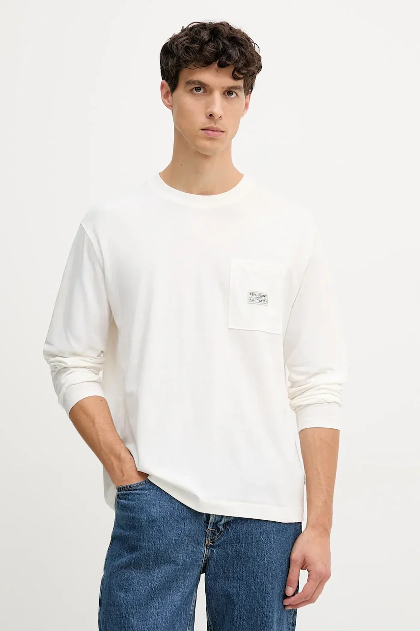 Pepe Jeans Памучна блуза с дълги ръкави
