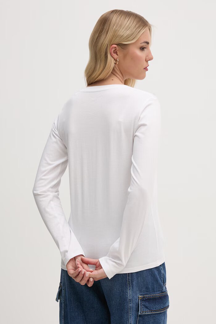 Pepe Jeans Памучна блуза с дълги ръкави FIORE LS в бяло PL505947