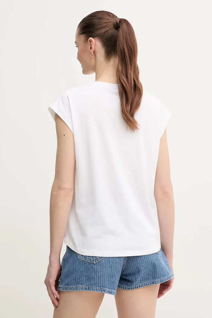 Pepe Jeans Памучна тениска BLOOMA в бяло PL506030