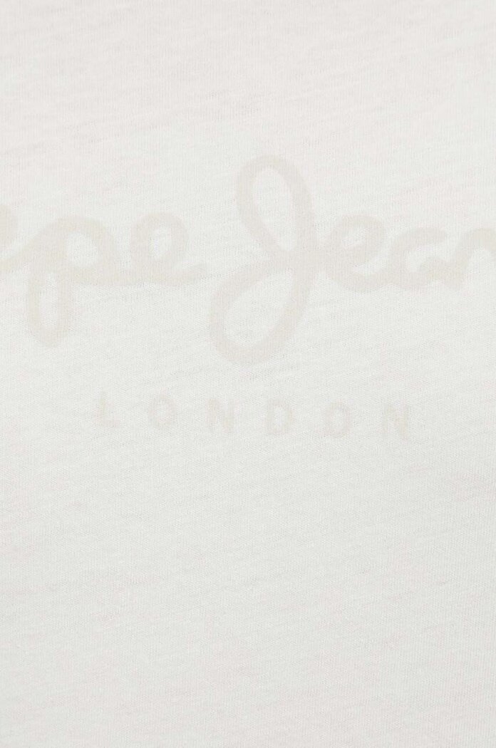 Pepe Jeans Памучна тениска Eggo LONG N в бежово с принт