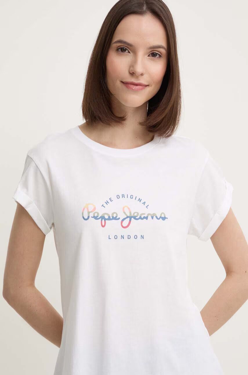 Pepe Jeans Памучна тениска EVETTE