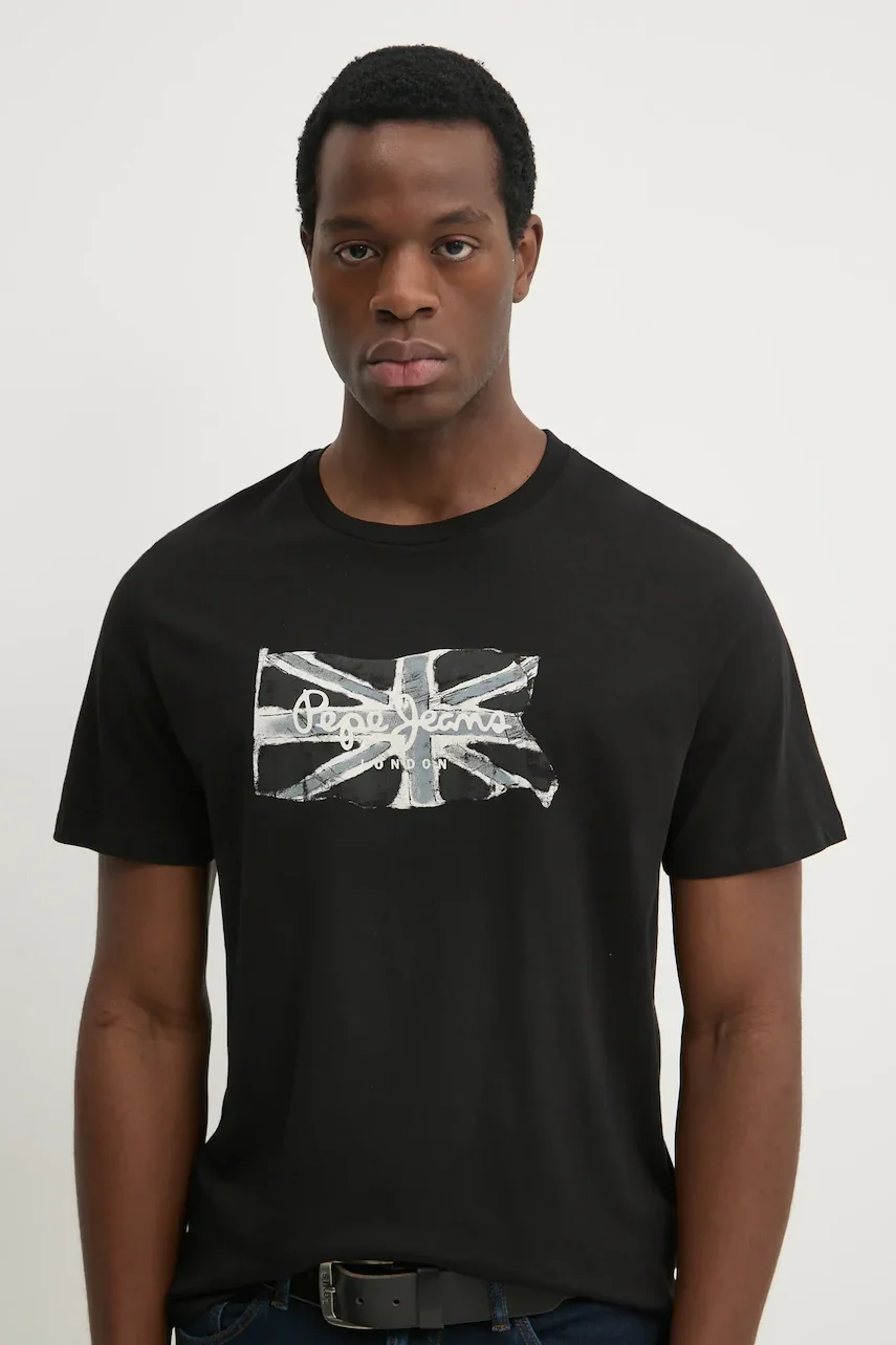 Pepe Jeans Памучна тениска FLAG BW