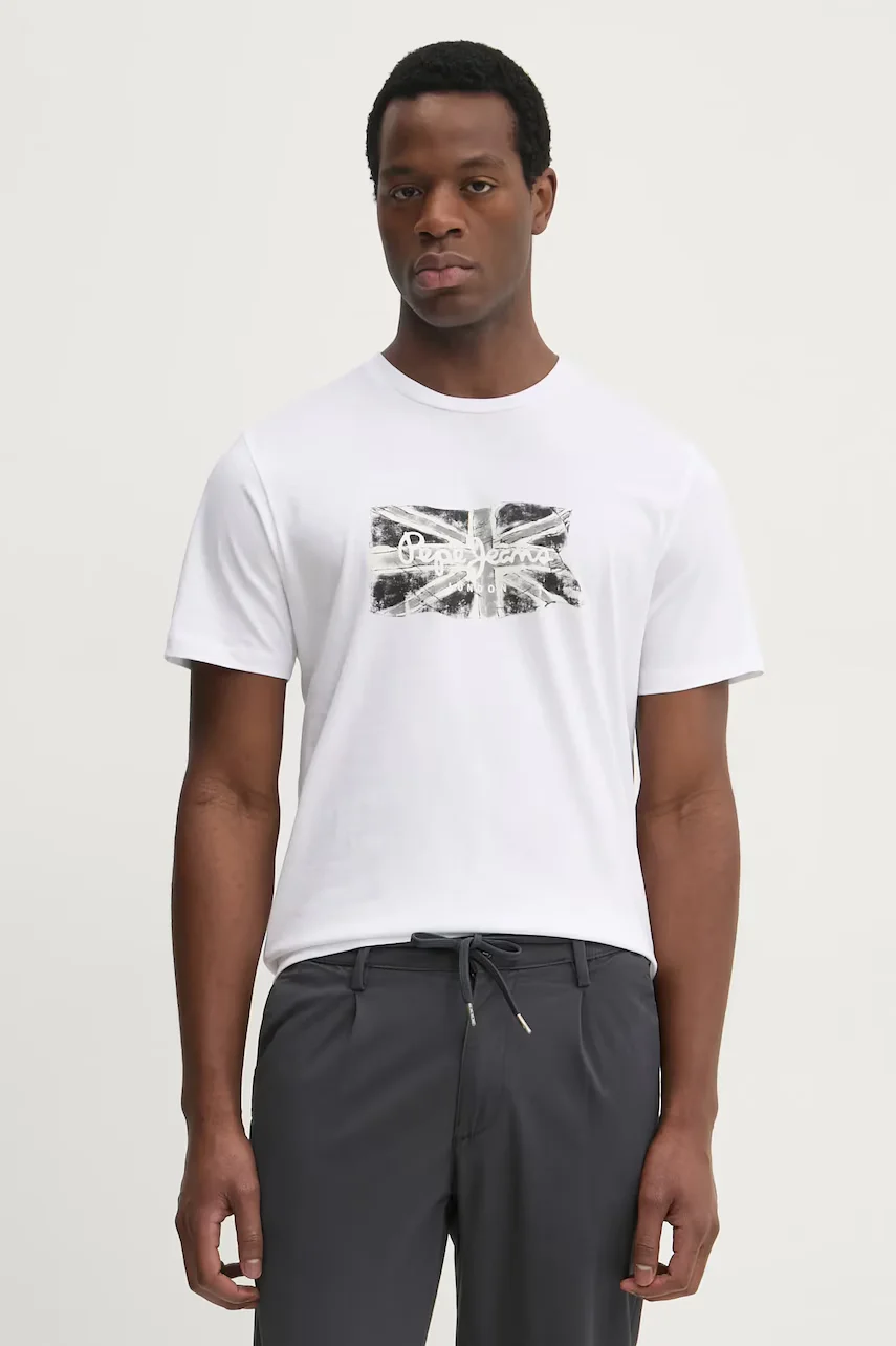 Pepe Jeans Памучна тениска FLAG BW