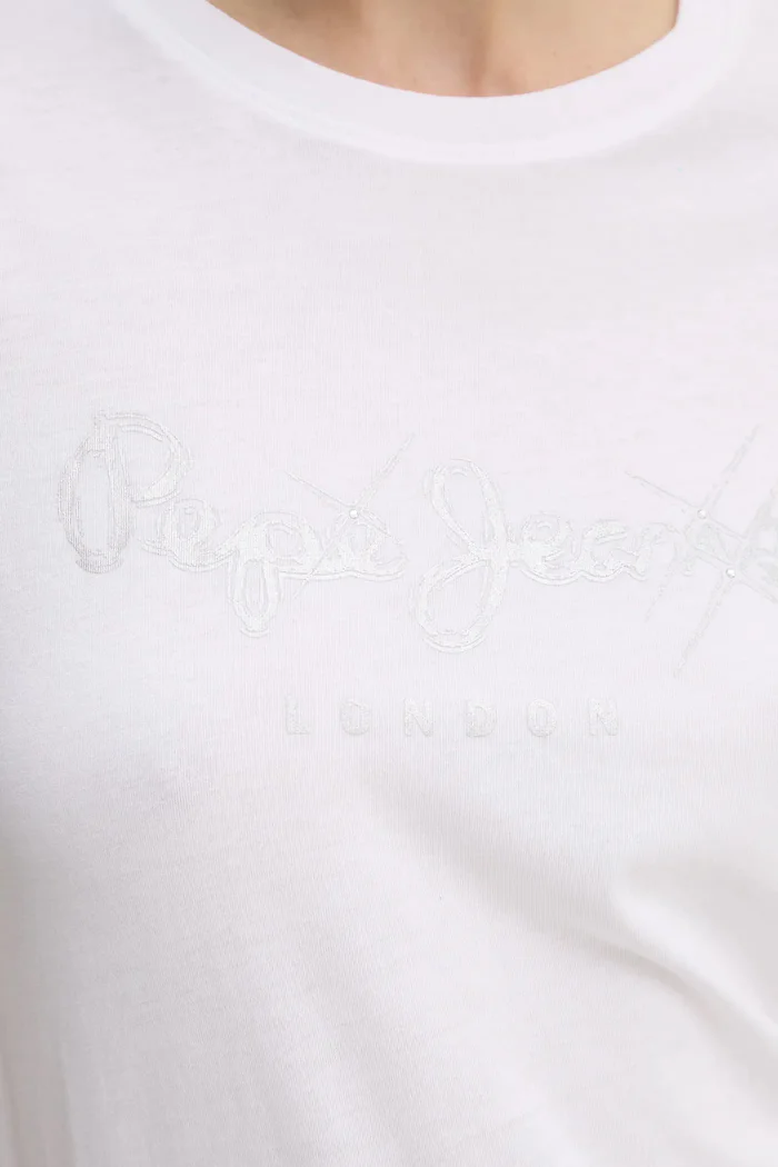 Pepe Jeans Памучна тениска LETICIA в бяло PL505997