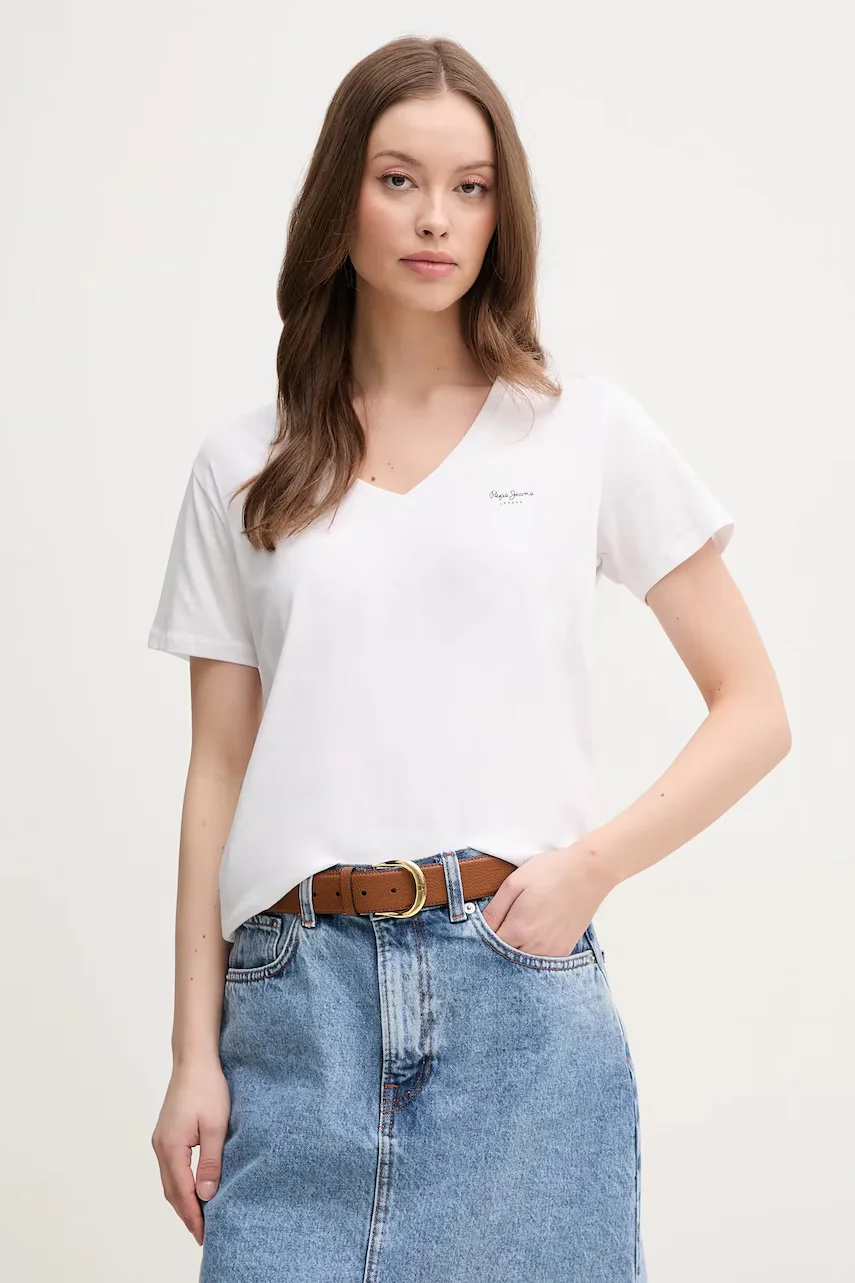 Pepe Jeans Памучна тениска MACY V-NECK