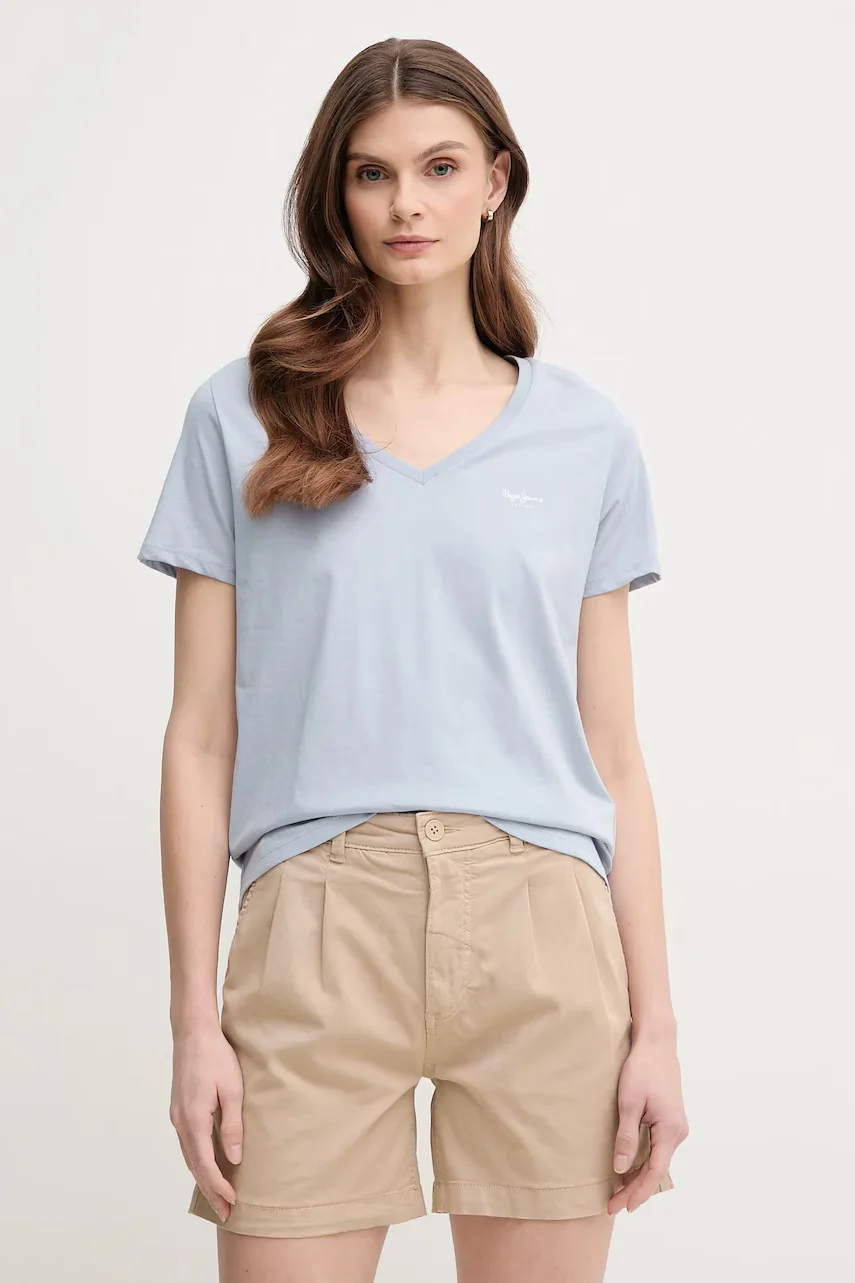 Pepe Jeans Памучна тениска MACY V-NECK
