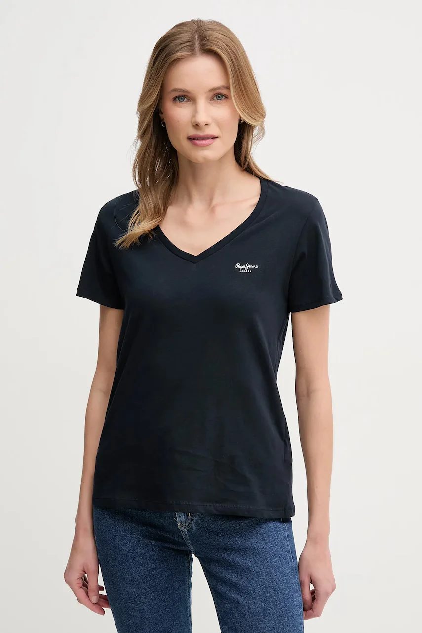 Pepe Jeans Памучна тениска MACY V-NECK