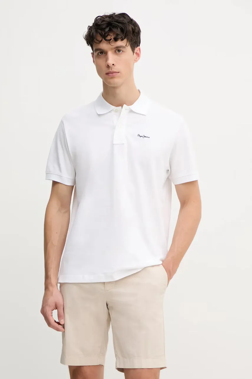 Pepe Jeans Памучна тениска с яка ESSENTIAL POLO CONTRAST LOGO