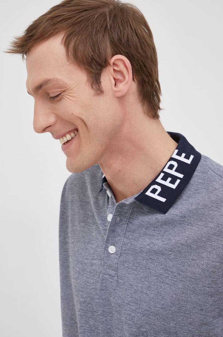 Pepe Jeans Памучна тениска с яка Fabrice D