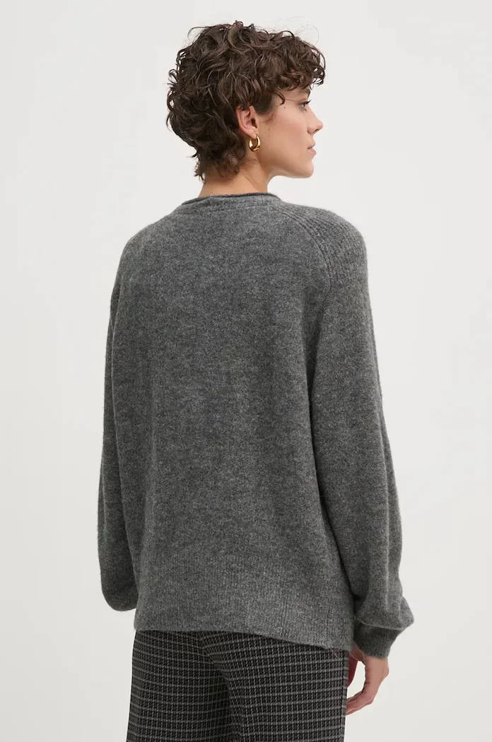 Pepe Jeans Пуловер с вълна IRMA CREW NECK дамски в сиво от лека материя PL702192